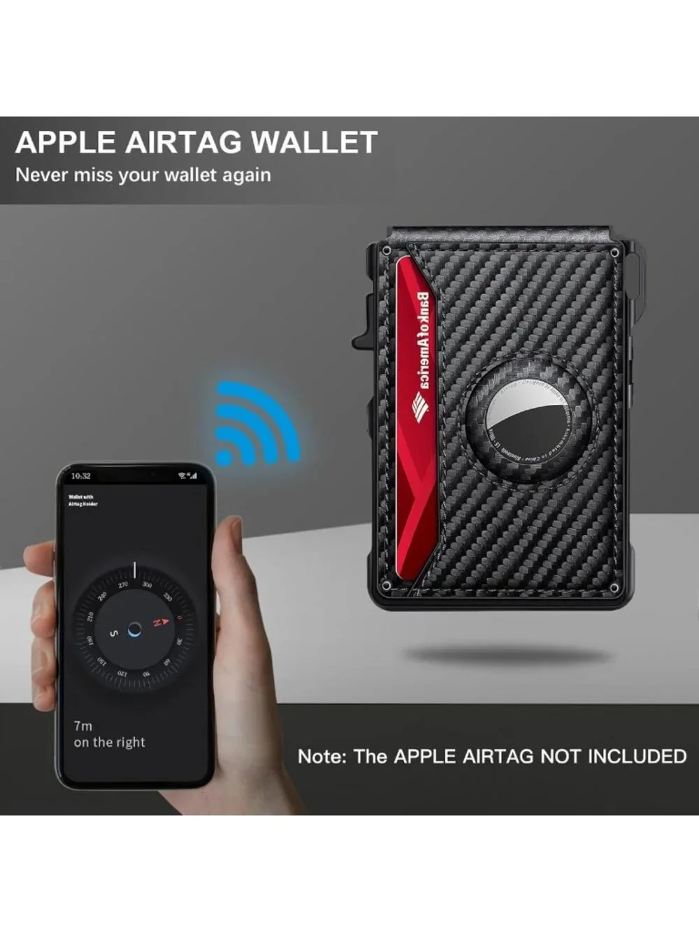 Minimalist RFID Blocking Wallet for Men, Bifold Aluminum Card Holder, 12+ Cards